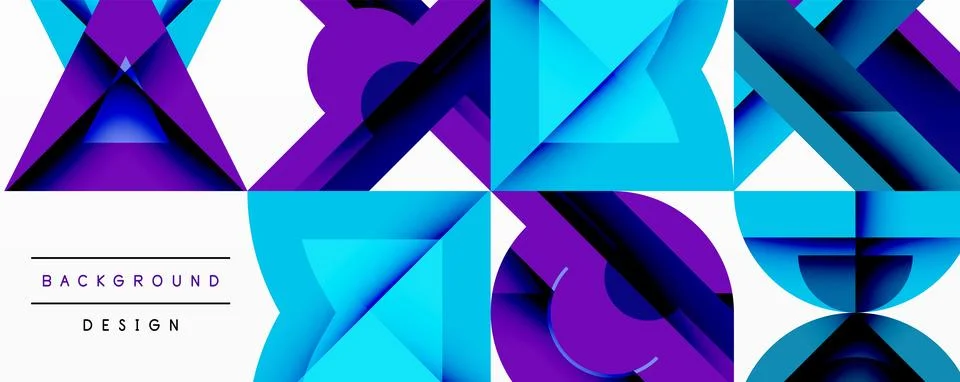 Minimal geometric abstract background. Circle square and triangle design イラスト素材