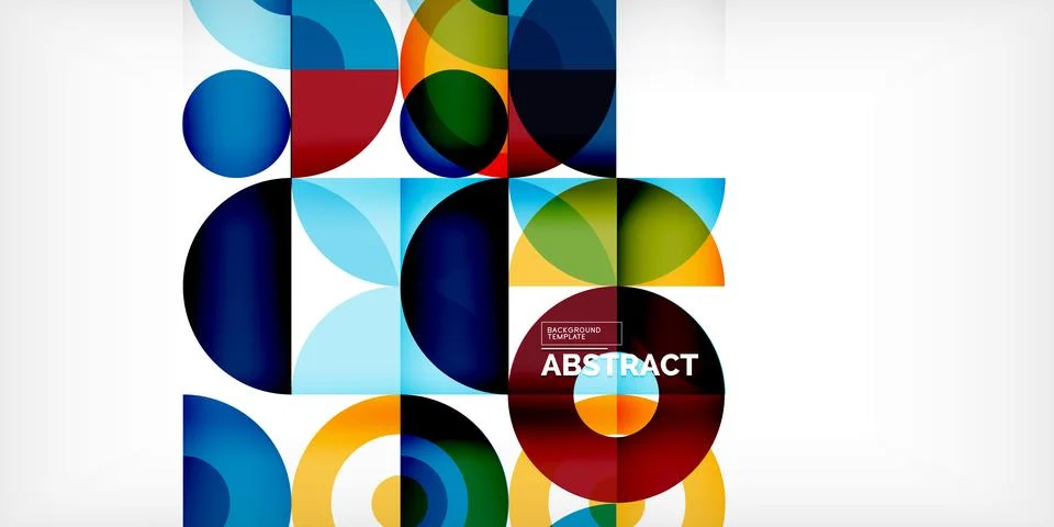 Minimal geometric abstract background. Circle square and triangle design. Trendy Stock Illustration