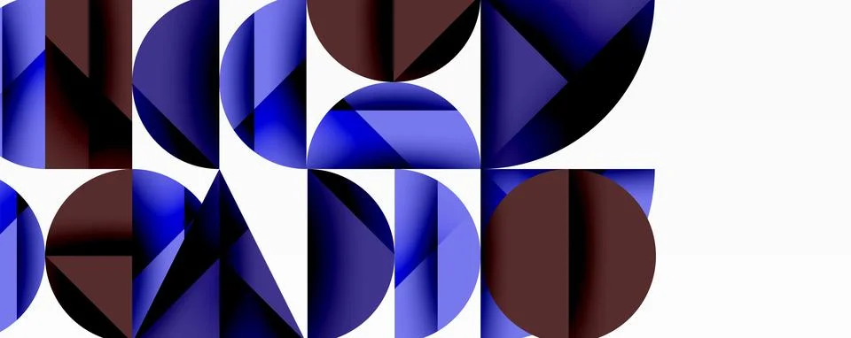 Minimal geometric abstract background. Circle square and triangle design Illustrazione stock