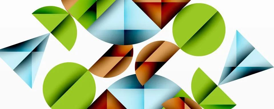 Minimal geometric abstract background. Circle square and triangle design 스톡 일러스트