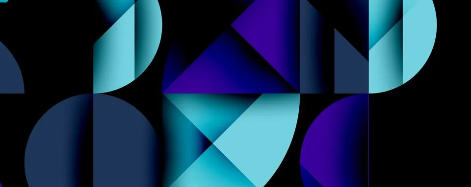 Minimal geometric abstract background. Circle square and triangle design Illustrazione stock