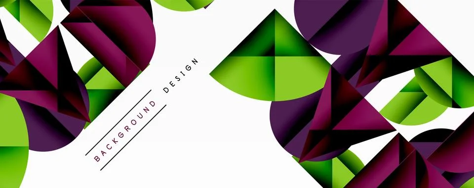 Minimal geometric abstract background. Circle square and triangle design Illustrazione stock