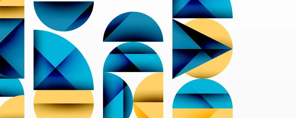 Minimal geometric abstract background. Circle square and triangle design Illustrazione stock