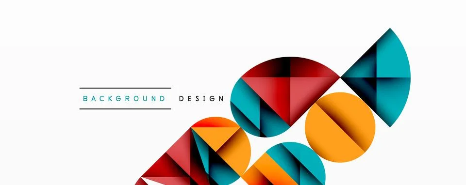 Minimal geometric abstract background. Circle square and triangle design Illustrazione stock