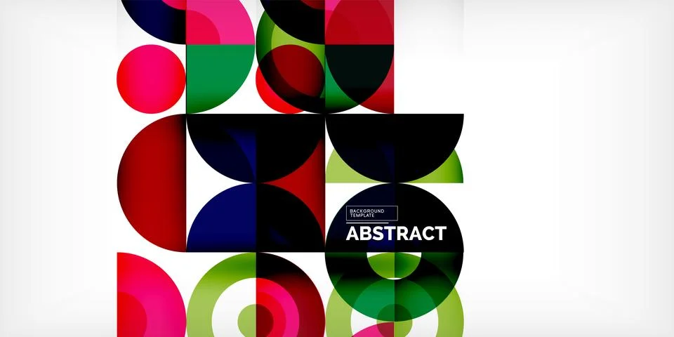 Minimal geometric abstract background. Circle square and triangle design. Trendy Stock Illustration