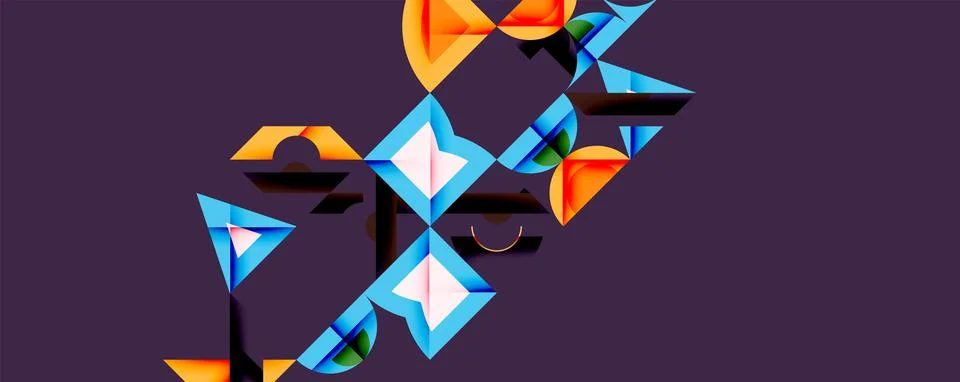 Minimal geometric abstract background. Circle square and triangle design Stockillustratie