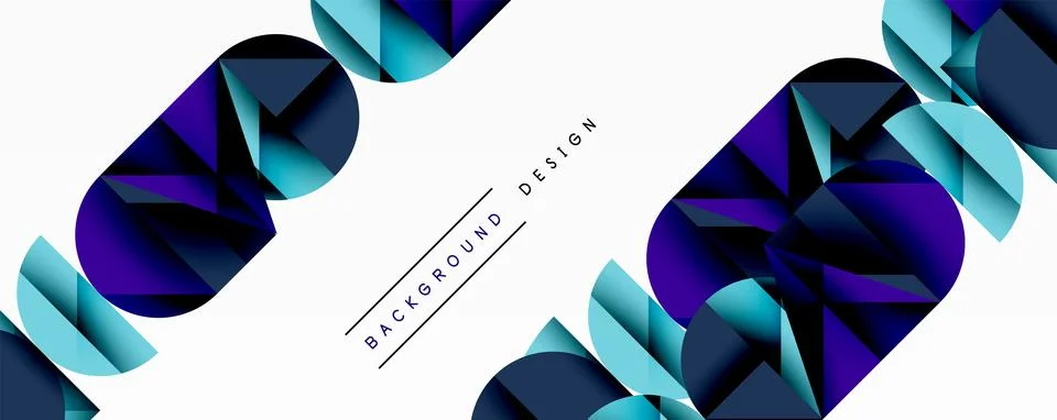 Minimal geometric abstract background. Circle square and triangle design Illustrazione stock