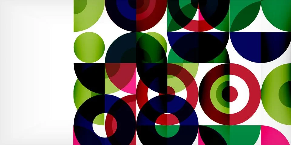 Minimal geometric abstract background. Circle square and triangle design. Trendy Stock Illustration
