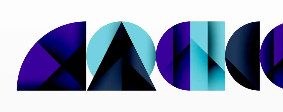 Minimal geometric abstract background. Circle square and triangle design Illustrazione stock