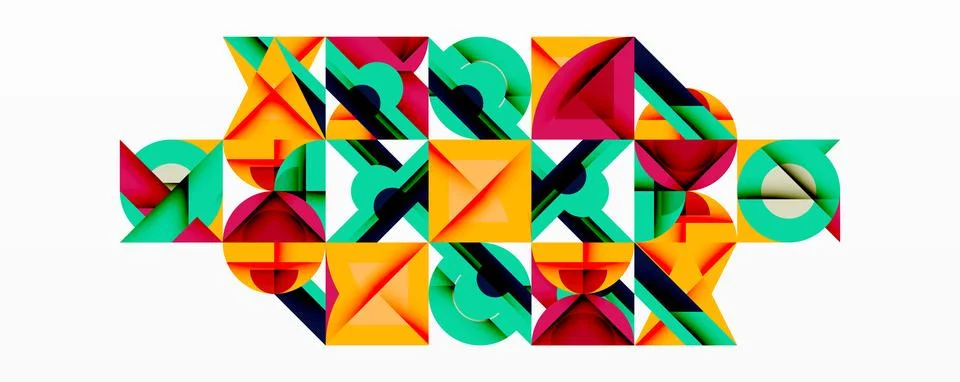 Minimal geometric abstract background. Circle square and triangle design Stockillustratie
