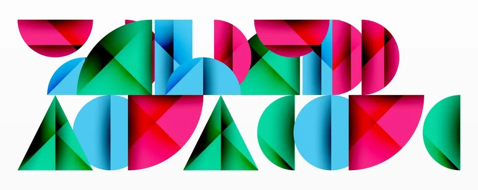 Minimal geometric abstract background. Circle square and triangle design Stockillustratie