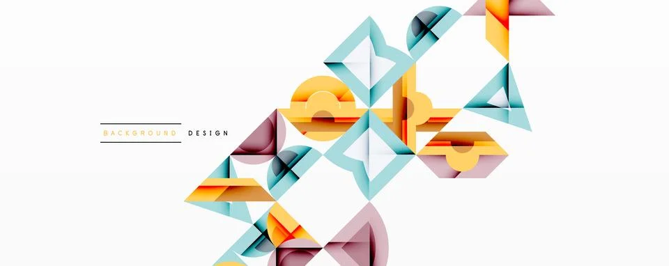 Minimal geometric abstract background. Circle square and triangle design 스톡 일러스트
