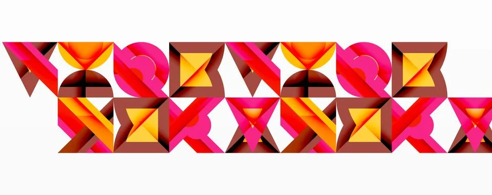 Minimal geometric abstract background. Circle square and triangle design Stock Illustration