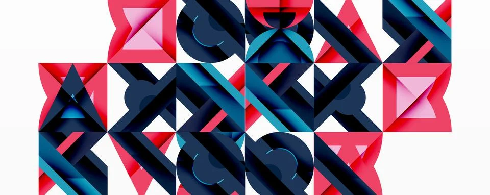 Minimal geometric abstract background. Circle square and triangle design Illustrazione stock