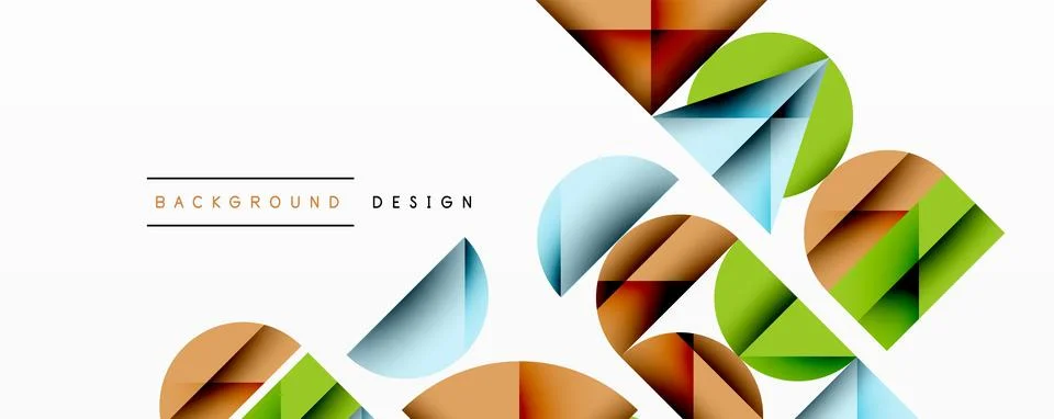 Minimal geometric abstract background. Circle square and triangle design Illustrazione stock