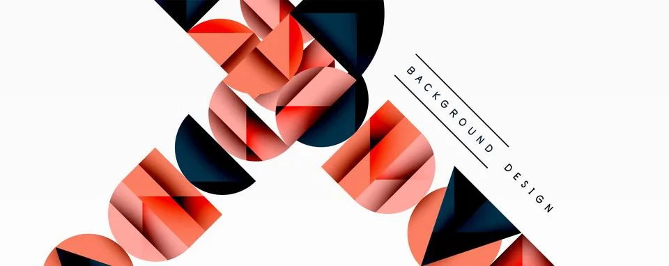 Minimal geometric abstract background. Circle square and triangle design Illustrazione stock