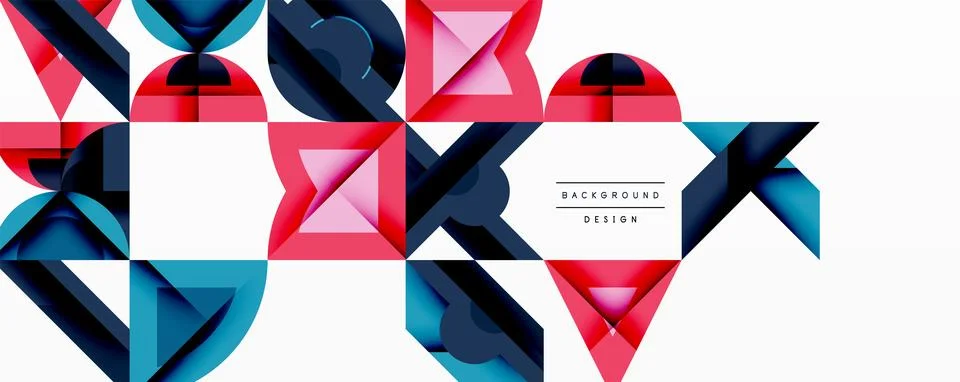 Minimal geometric abstract background. Circle square and triangle design Stock Illustration