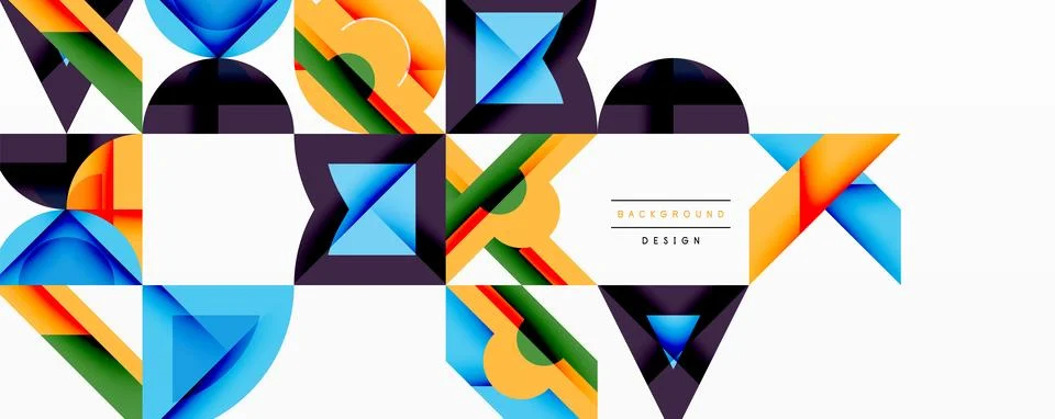 Minimal geometric abstract background. Circle square and triangle design Illustrazione stock