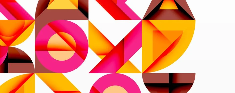 Minimal geometric abstract background. Circle square and triangle design Stockillustratie