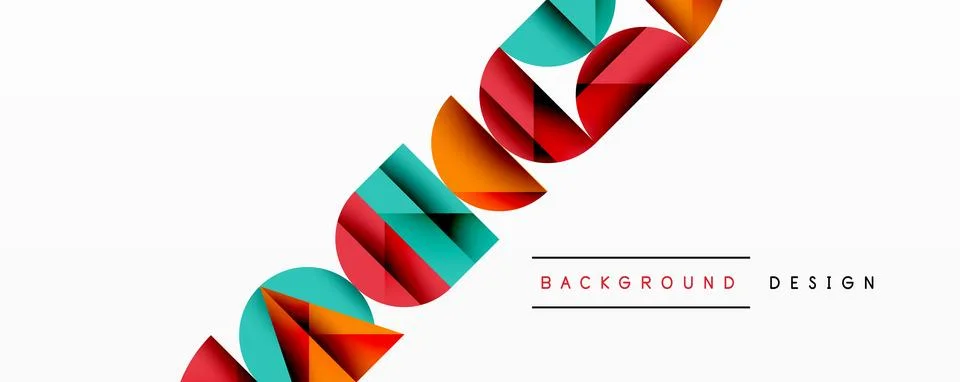 Minimal geometric abstract background. Circle square and triangle design 스톡 일러스트