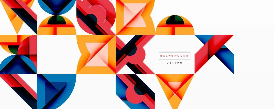 Minimal geometric abstract background. Circle square and triangle design Illustrazione stock