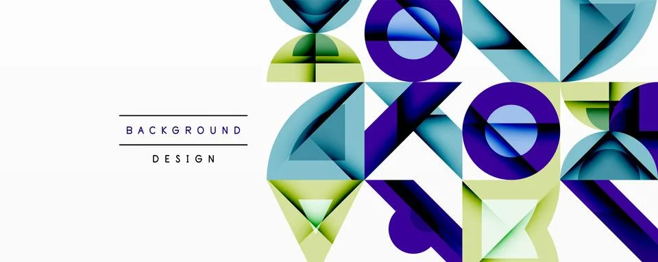 Minimal geometric abstract background. Circle square and triangle design 스톡 일러스트