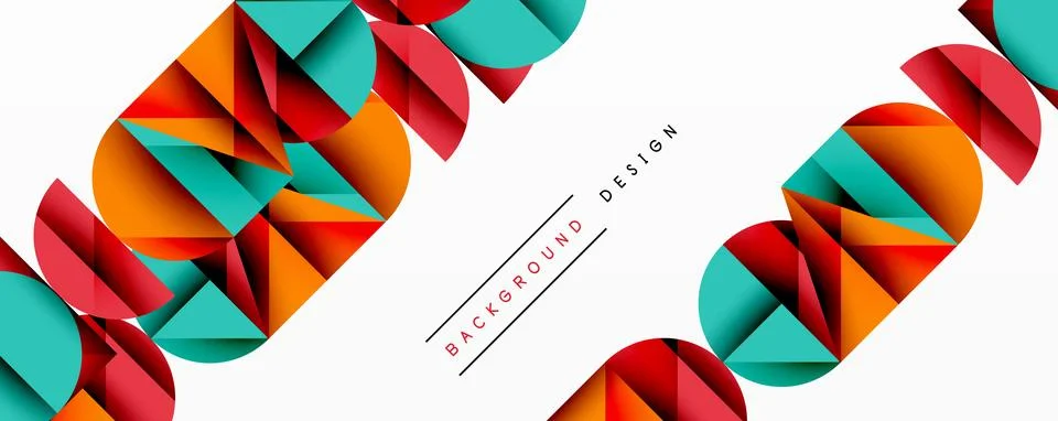 Minimal geometric abstract background. Circle square and triangle design 스톡 일러스트