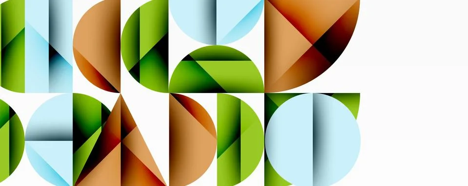Minimal geometric abstract background. Circle square and triangle design Illustrazione stock