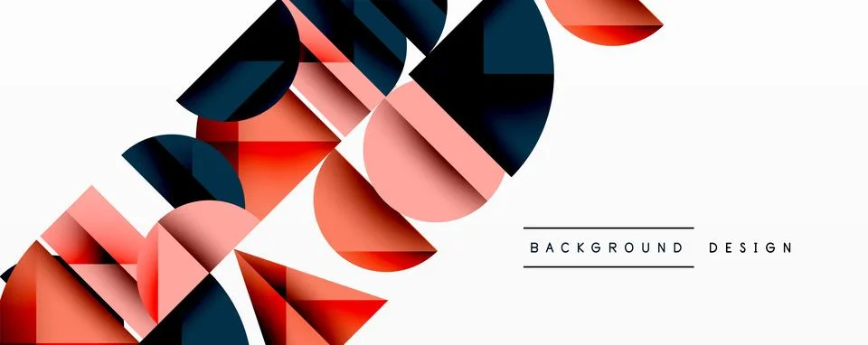 Minimal geometric abstract background. Circle square and triangle design Illustrazione stock
