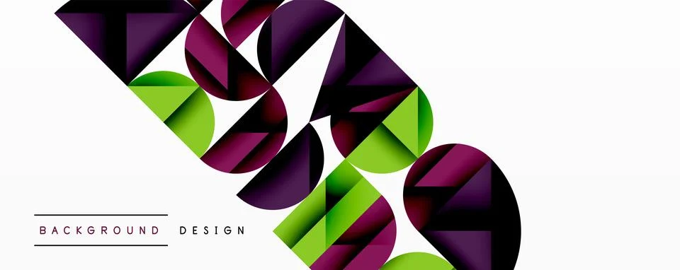 Minimal geometric abstract background. Circle square and triangle design Illustrazione stock