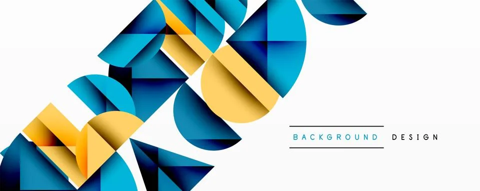 Minimal geometric abstract background. Circle square and triangle design Illustrazione stock