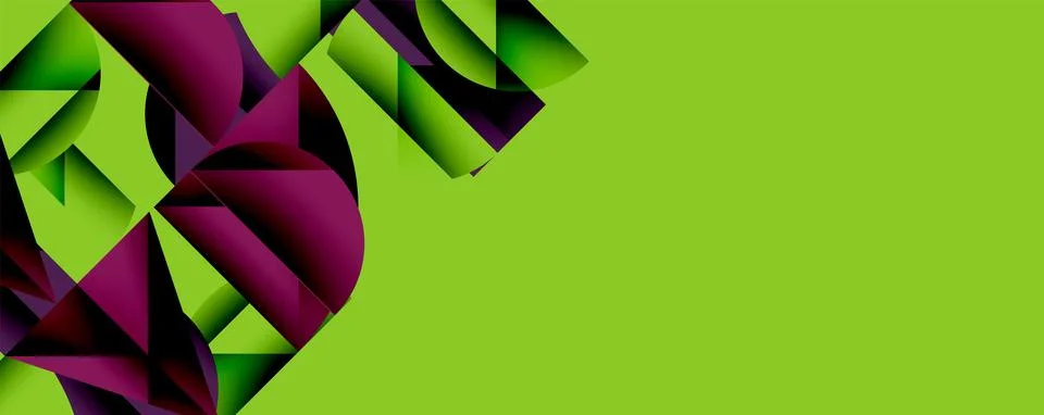 Minimal geometric abstract background. Circle square and triangle design Illustrazione stock