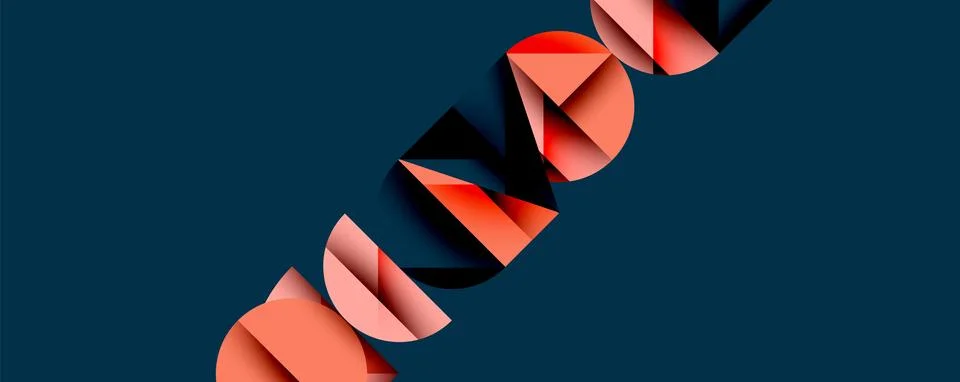 Minimal geometric abstract background. Circle square and triangle design Illustrazione stock