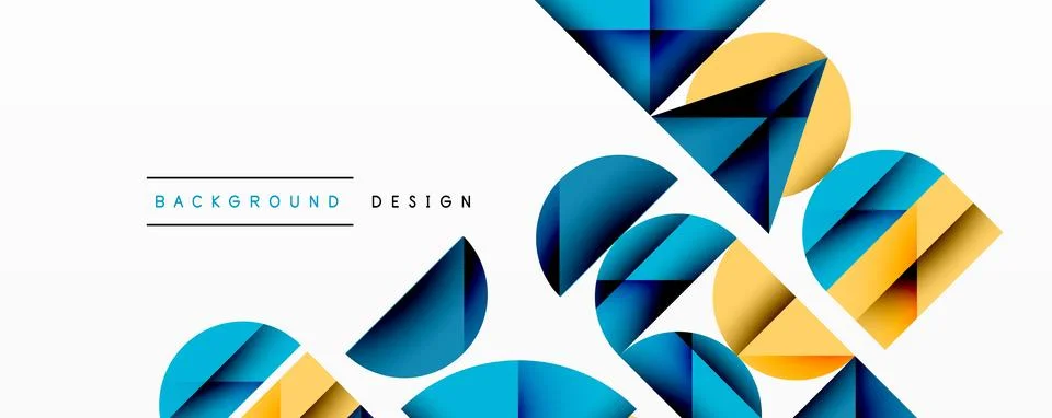 Minimal geometric abstract background. Circle square and triangle design Stock Illustration