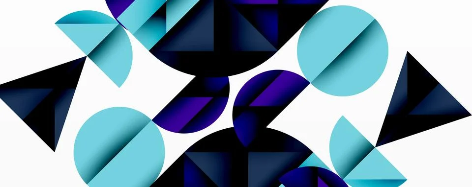 Minimal geometric abstract background. Circle square and triangle design 스톡 일러스트