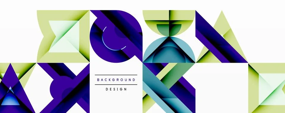 Minimal geometric abstract background. Circle square and triangle design Illustrazione stock