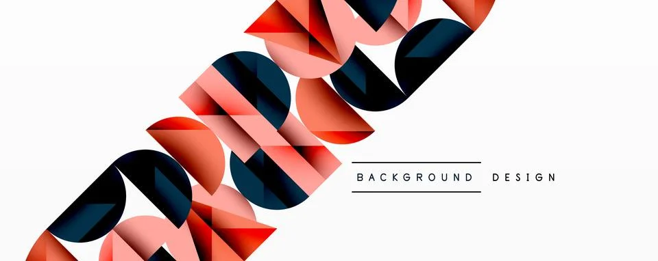 Minimal geometric abstract background. Circle square and triangle design Illustrazione stock
