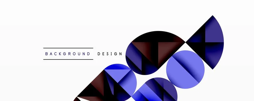 Minimal geometric abstract background. Circle square and triangle design Illustrazione stock