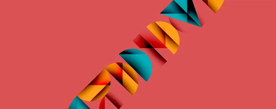 Minimal geometric abstract background. Circle square and triangle design イラスト素材