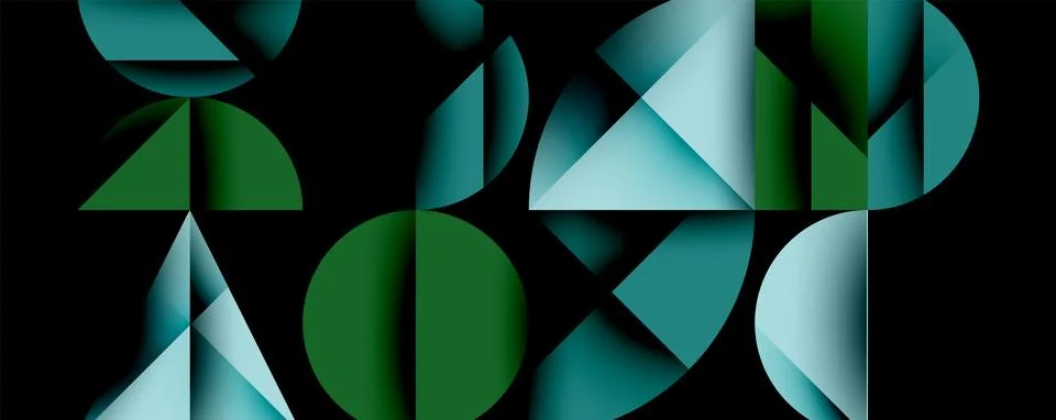 Minimal geometric abstract background. Circle square and triangle design Stock Illustration