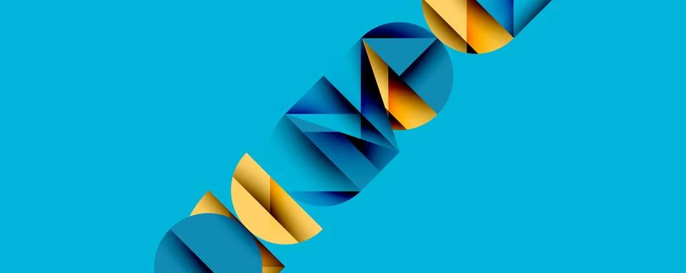 Minimal geometric abstract background. Circle square and triangle design Stock Illustration