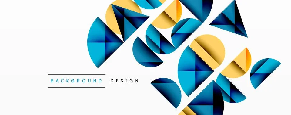 Minimal geometric abstract background. Circle square and triangle design Stock Illustration