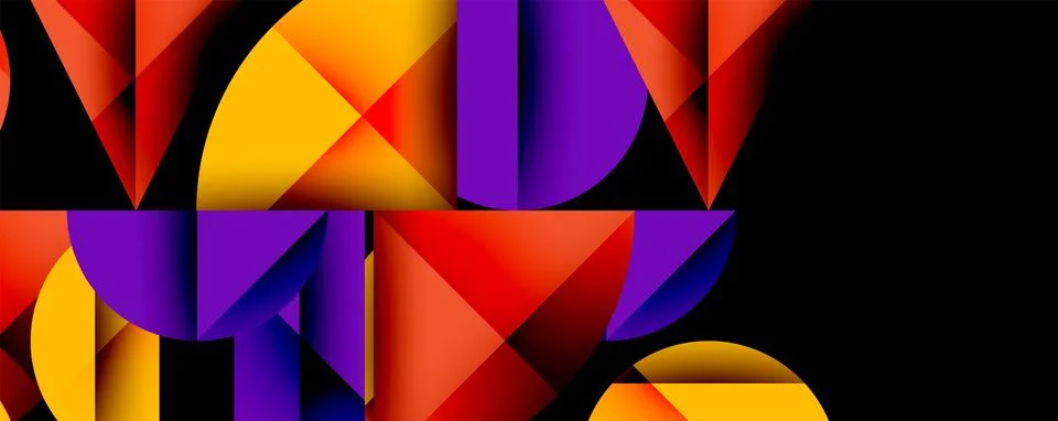 Minimal geometric abstract background. Circle square and triangle design Illustrazione stock