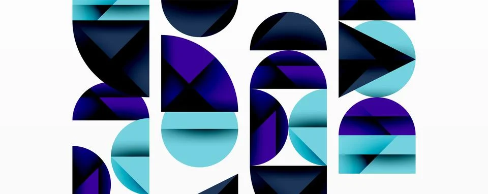 Minimal geometric abstract background. Circle square and triangle design Illustrazione stock