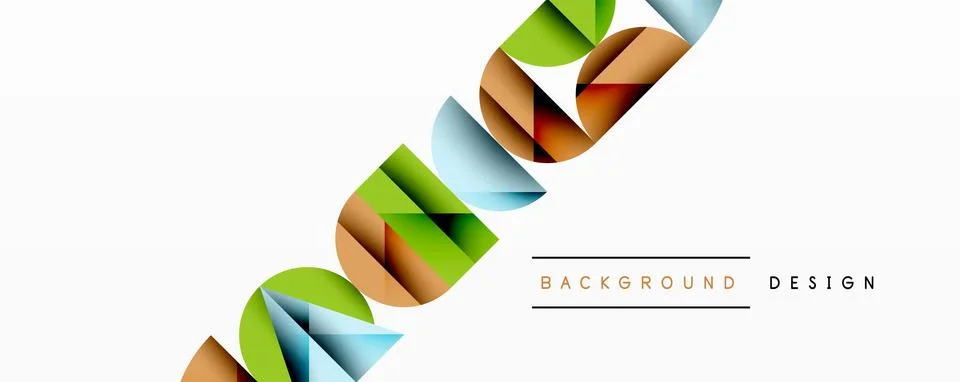 Minimal geometric abstract background. Circle square and triangle design Illustrazione stock