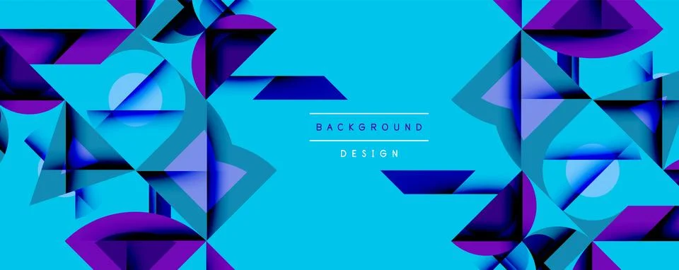 Minimal geometric abstract background. Circle square and triangle design Illustrazione stock