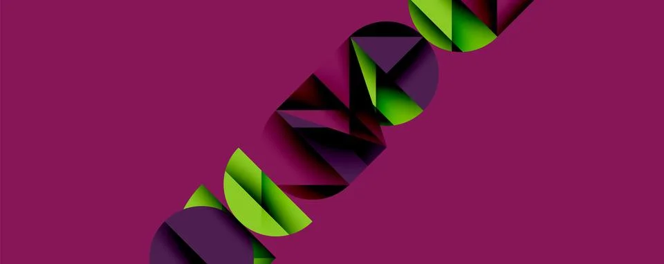 Minimal geometric abstract background. Circle square and triangle design Illustrazione stock