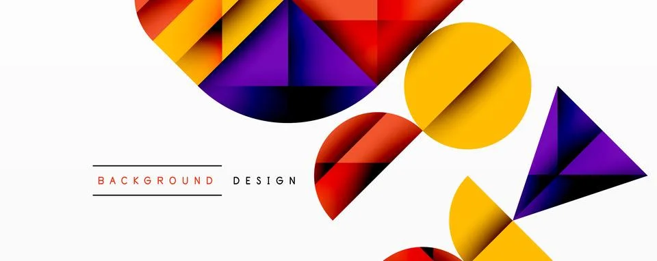 Minimal geometric abstract background. Circle square and triangle design Illustrazione stock