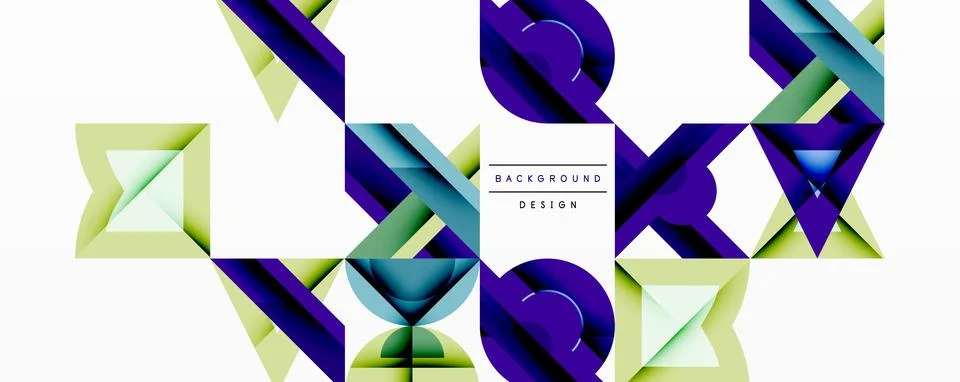 Minimal geometric abstract background. Circle square and triangle design Stock Illustration