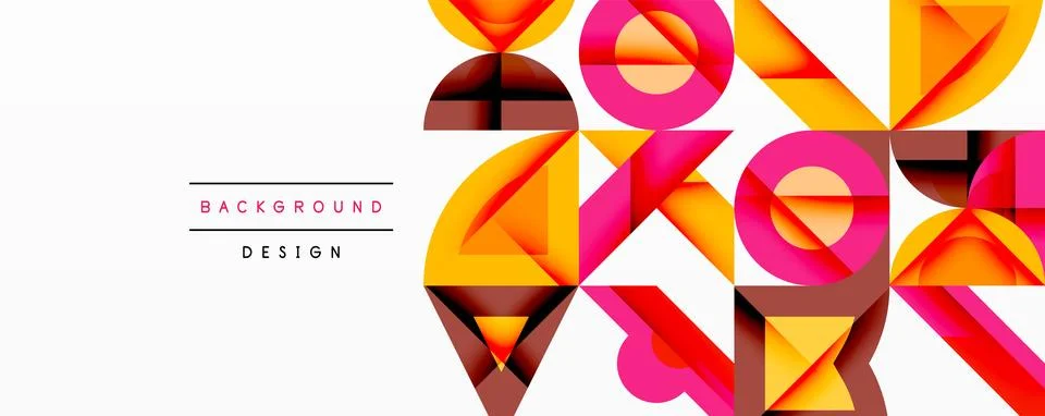 Minimal geometric abstract background. Circle square and triangle design Stock Illustration